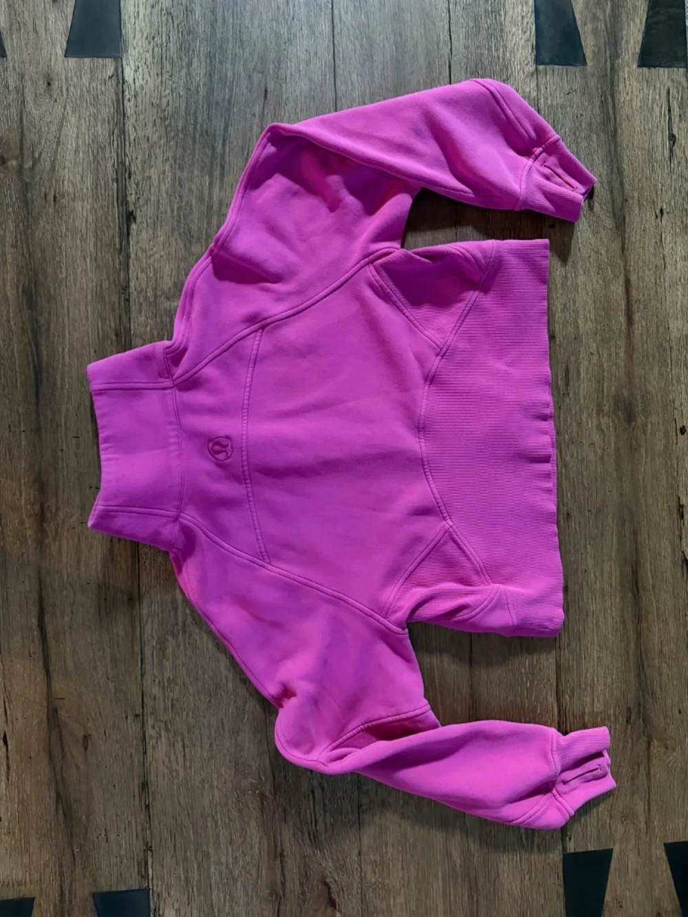 LuluLemon hot pink scuba 3/4 zip sweatshirt xs/s - Picture 5 of 6